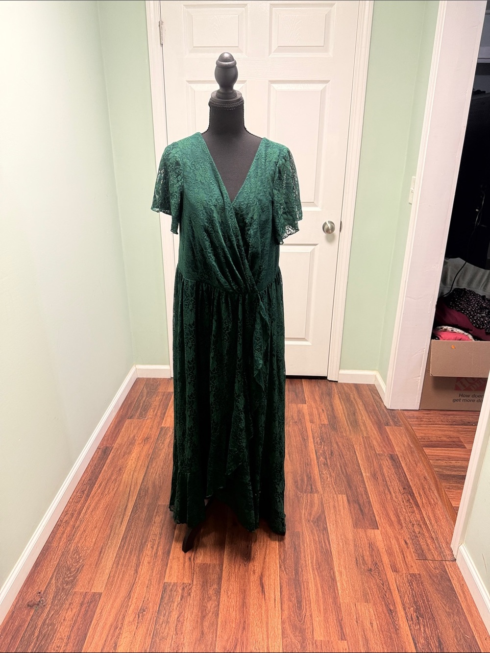 Ever Pretty Deep Emerald Lace Maxi Dress